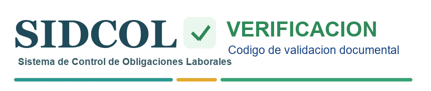 Código de verificación documental SIDCOL